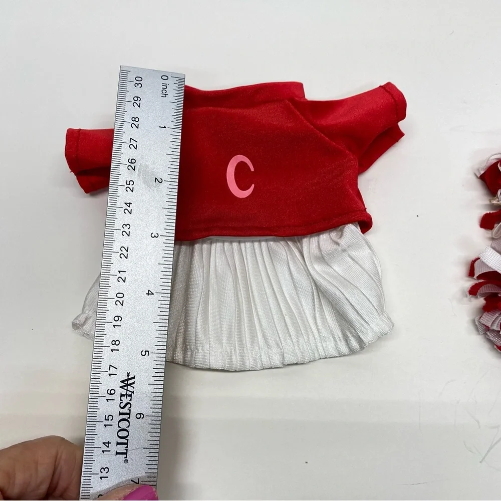 Pink Ballerina Dress & Red Cheer Outfit Set for Dolls or Small Build a Bear